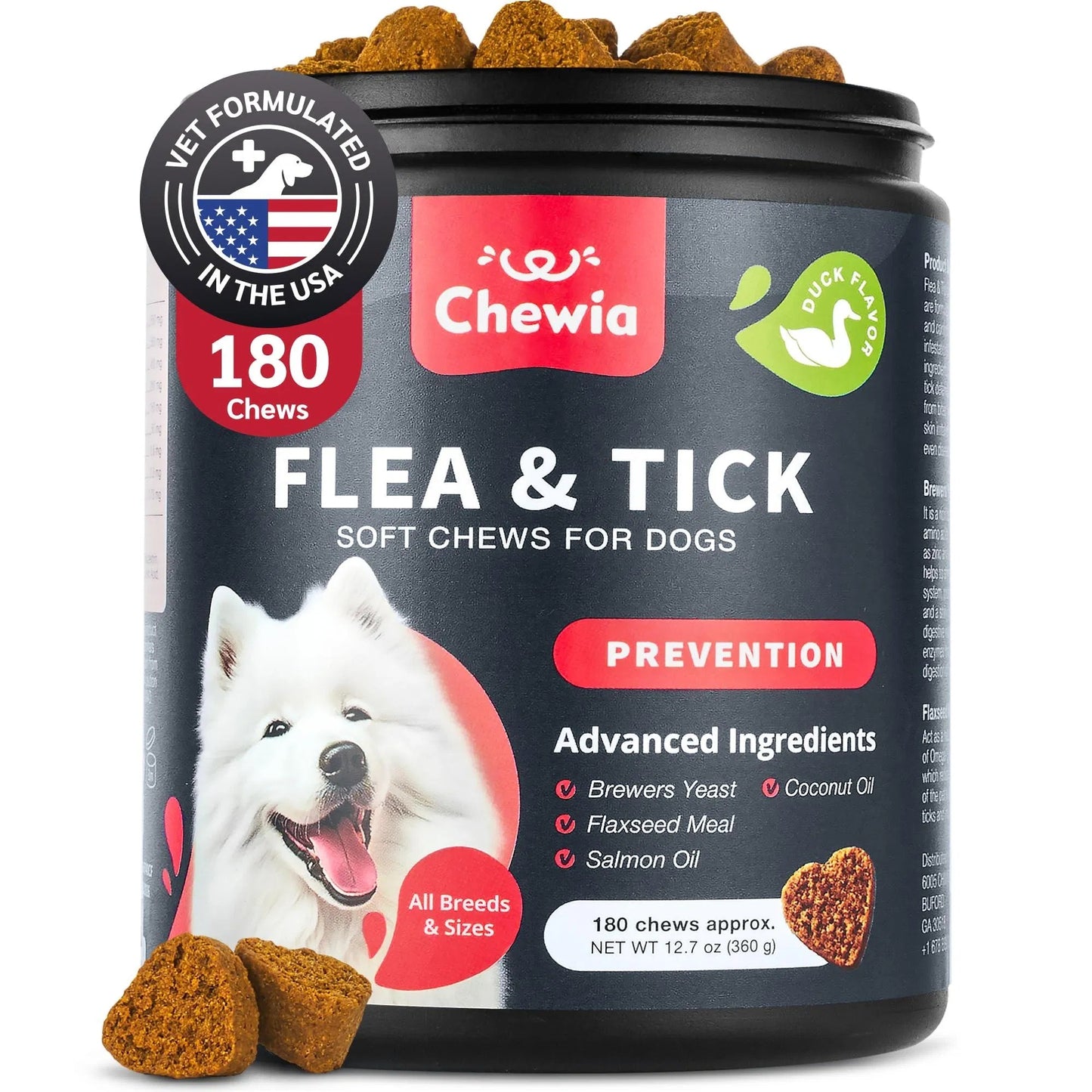 Chewia Flea & Tick Prevention Chews for Dogs | Natural Immune Support Treats