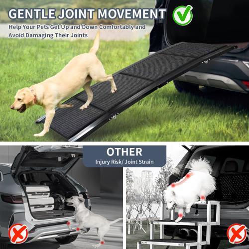 Pet Ramp for Car – 71" Long x 20" Wide, Foldable & Portable Dog Ramp with Non-Slip Surface, Extra Wide for Medium & Large Dogs up to 250 lbs
