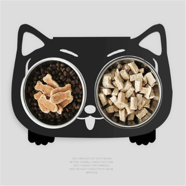 Stable Anti-Tip Stainless Steel Pet Bowl for Dogs & Cats