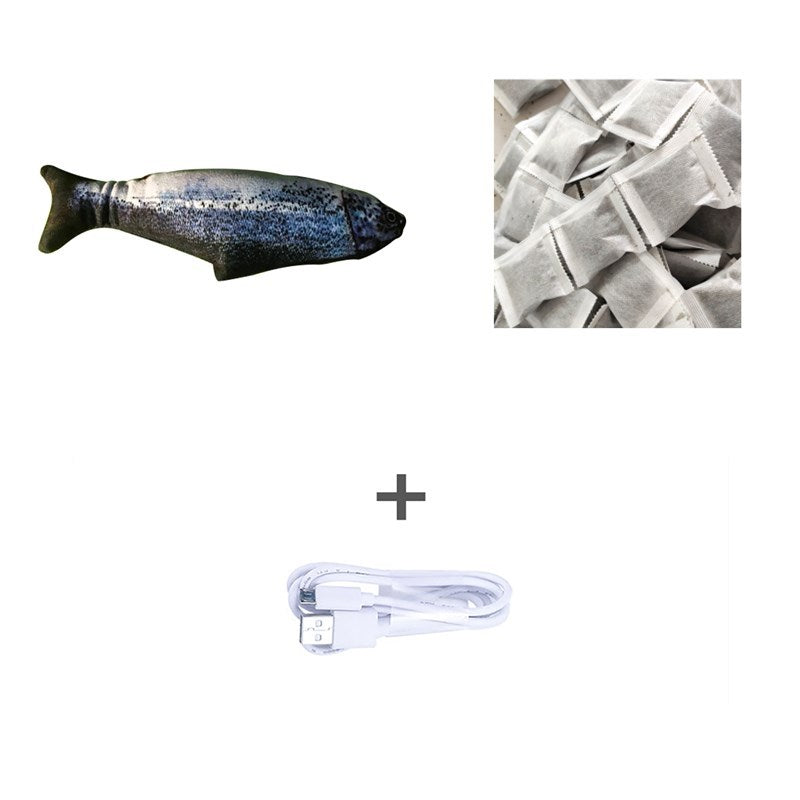 Electric Flopping Fish Toy for Cats – No Catnip, USB Rechargeable, Interactive Realistic Fish Simulation