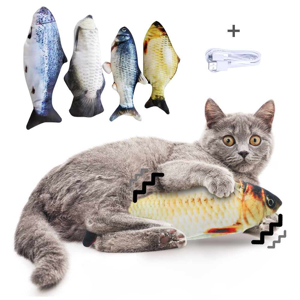 Electric Flopping Fish Toy for Cats – No Catnip, USB Rechargeable, Interactive Realistic Fish Simulation