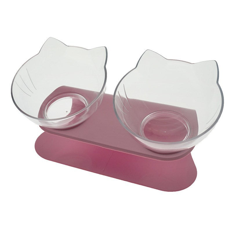 Elevated Double Bowls for Neck & Whisker Health