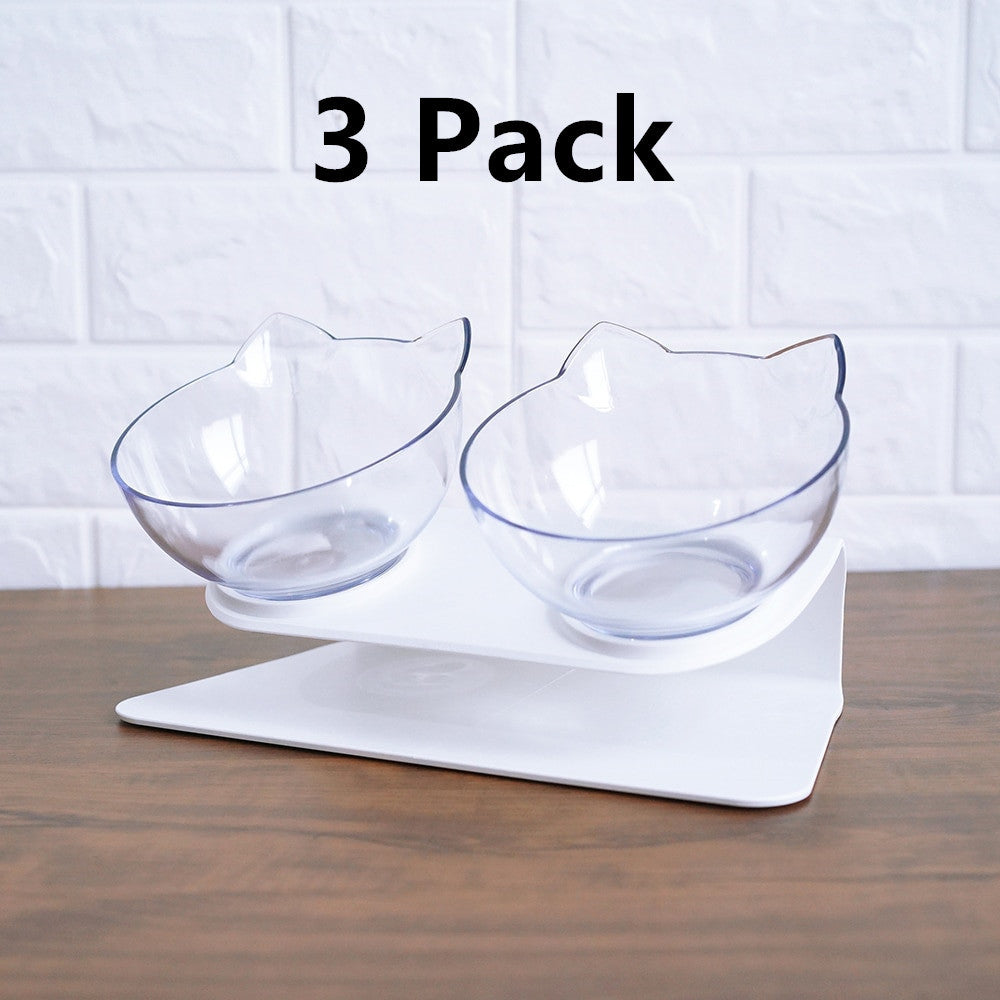 Elevated Double Bowls for Neck & Whisker Health