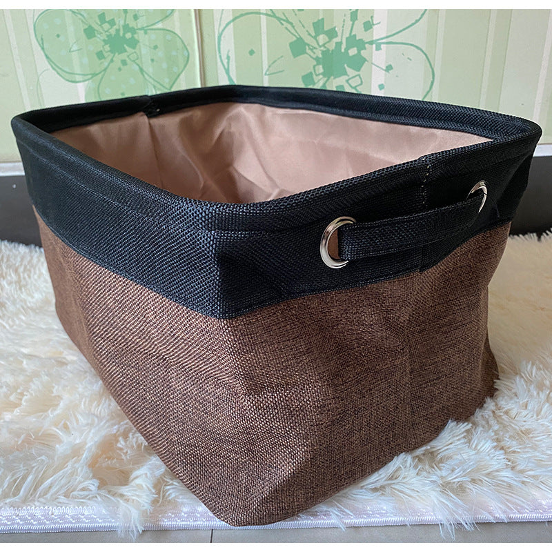 Linen Dog Toy Storage Basket – Multi-Purpose Organizer for Toys, Clothes & More – Japanese Style, 38×26×24cm