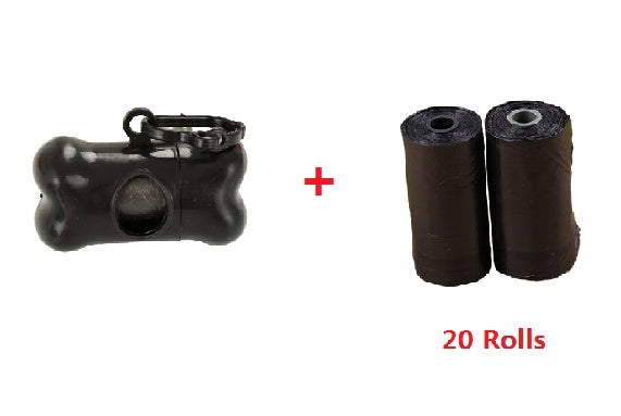 Bone-Shaped Dog Poop Bag Dispenser | with Leash Clip & Starter Roll