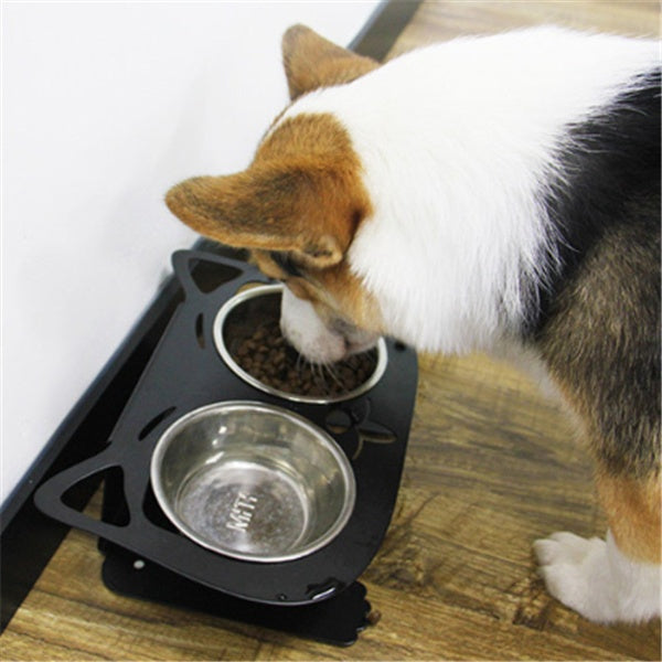 Stable Anti-Tip Stainless Steel Pet Bowl for Dogs & Cats