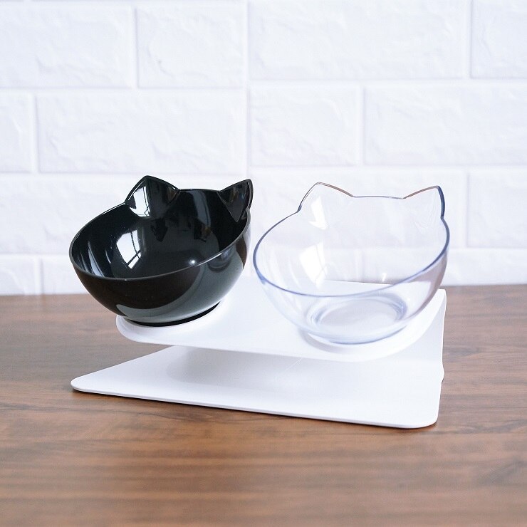 Elevated Double Bowls for Neck & Whisker Health