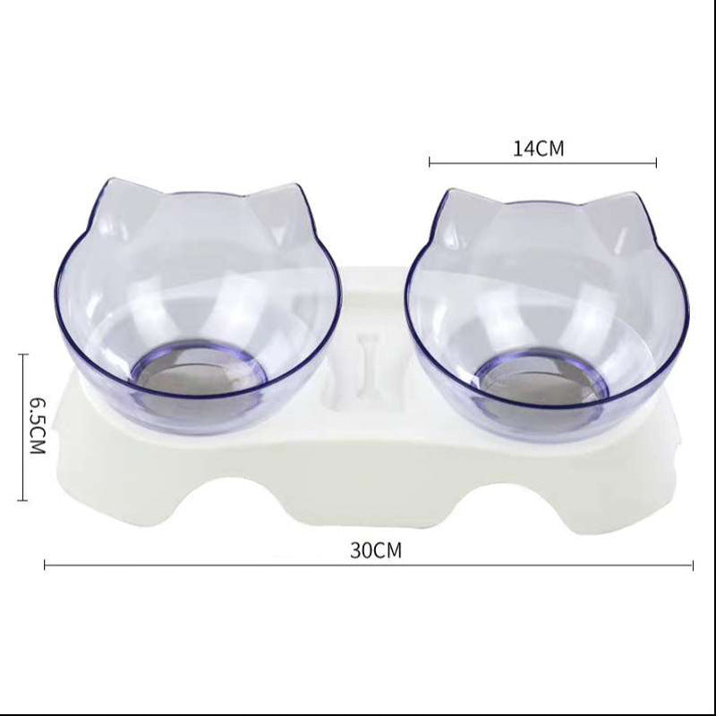 Elevated Double Bowls for Neck & Whisker Health