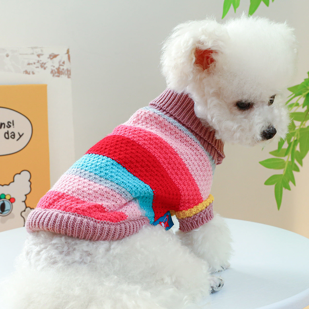 Multi-Stripe Knit Pet Sweater | Cozy Jumper for Small Dogs & Cats
