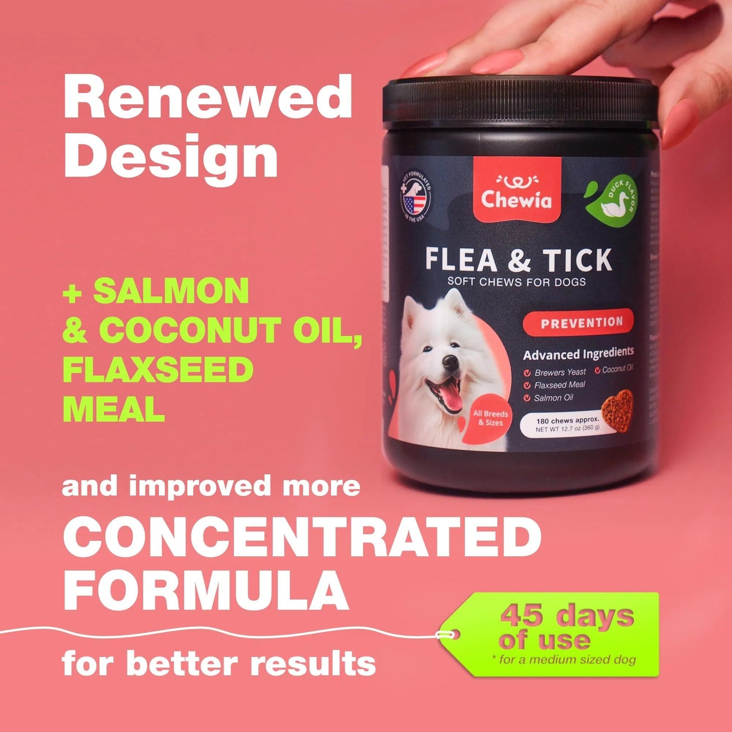 Chewia Flea & Tick Prevention Chews for Dogs | Natural Immune Support Treats