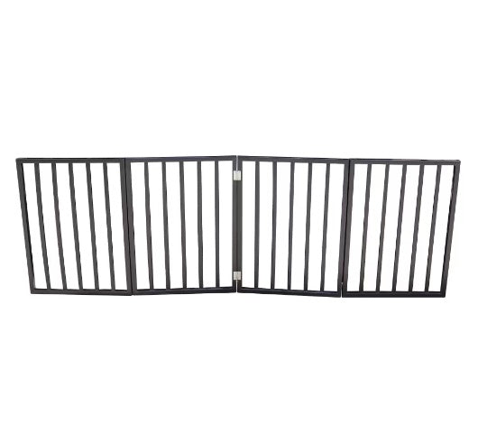 Freestanding Foldable Wooden Pet Gate | 73-Inch Extra Wide Barrier