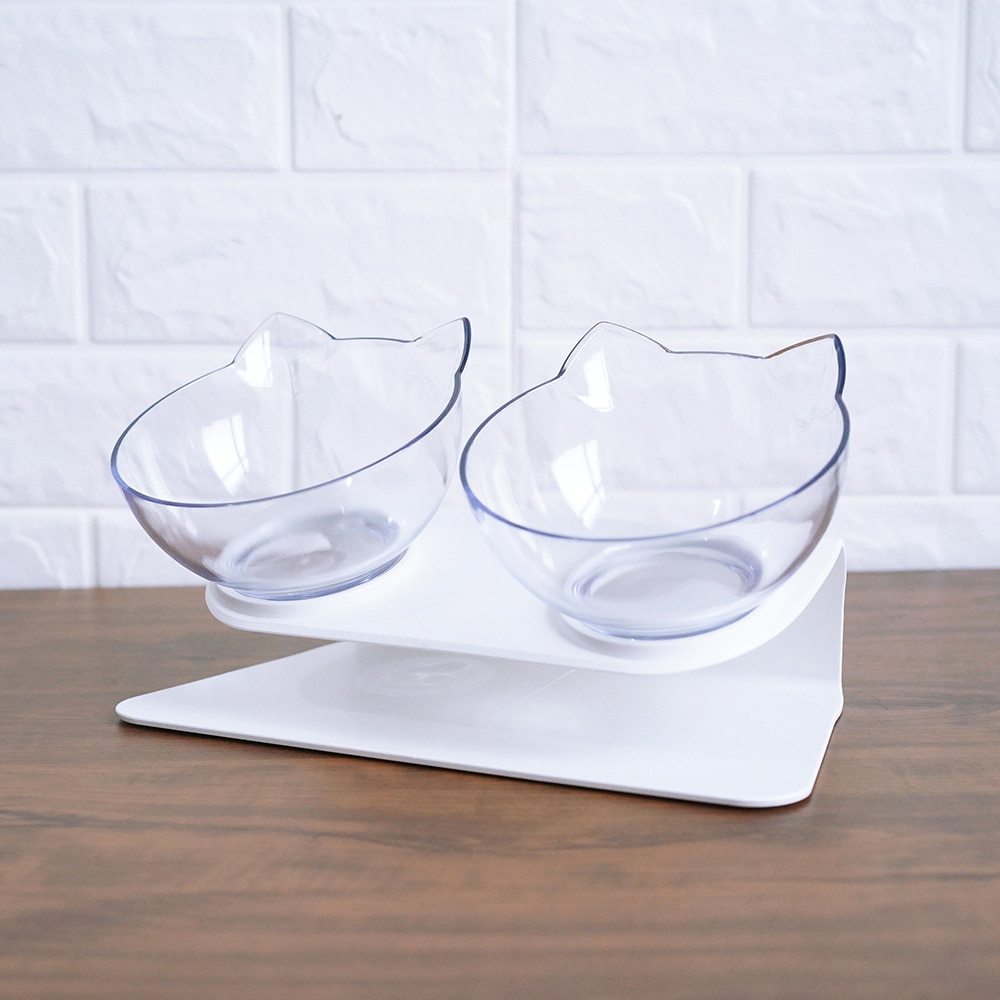 Elevated Double Bowls for Neck & Whisker Health