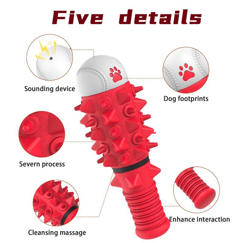 Interactive Squeaky Chew Toy for Medium and Large Dogs – Durable Rubber Ball with Fun Design for Dental Care & Stress Relief