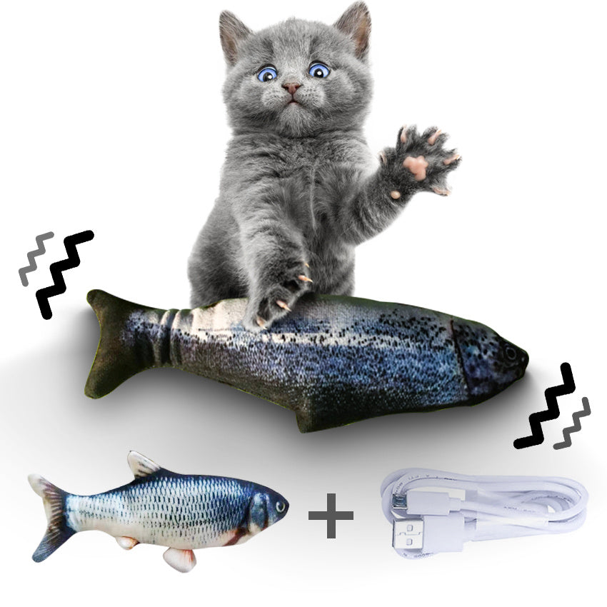Electric Flopping Fish Toy for Cats – No Catnip, USB Rechargeable, Interactive Realistic Fish Simulation