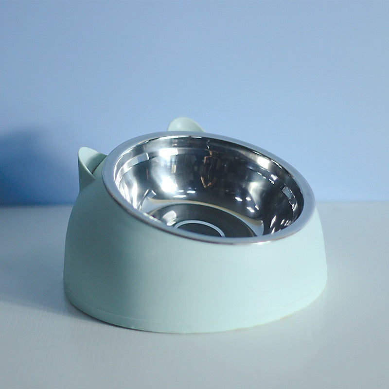 Ergonomic Elevated Pet Feeder: Tilted Stainless Steel Double Bowls for Dogs & Cats