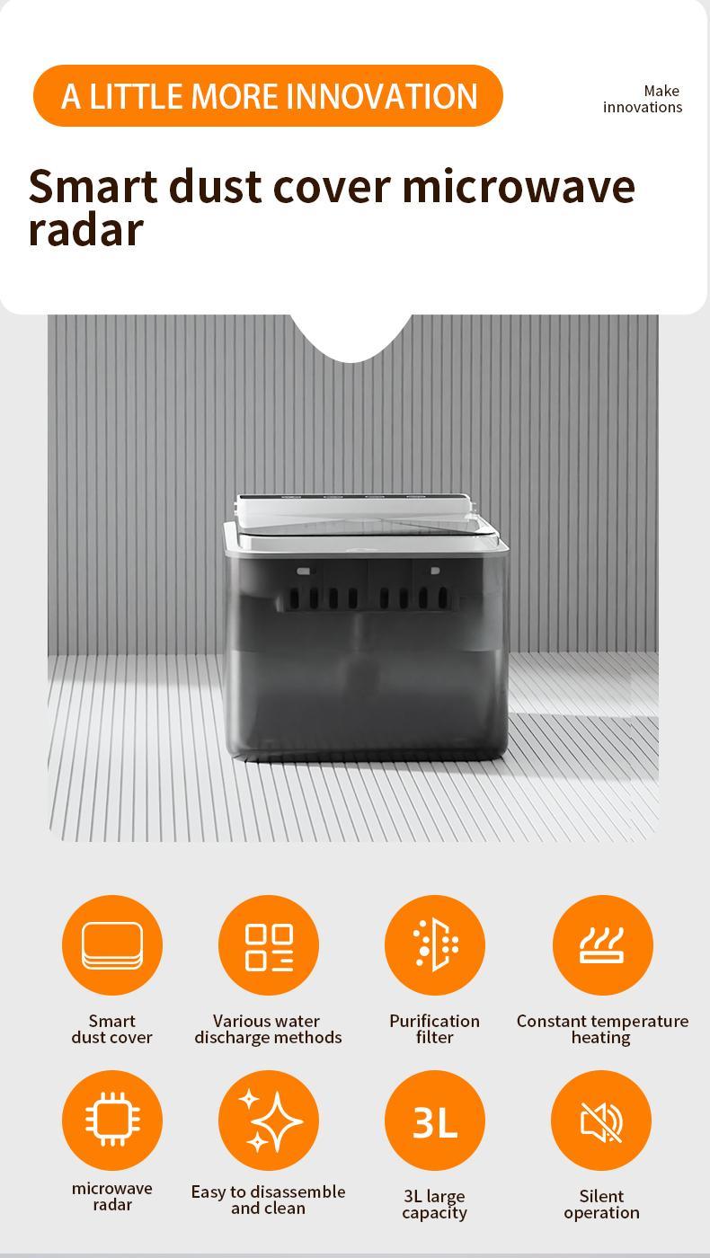 3L Wireless Smart Pet Fountain | Motion-Activated with Stainless Steel Tray