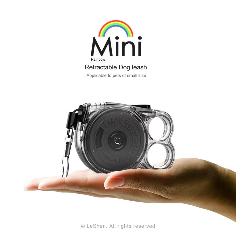 Rainbow Retractable Leash | Transparent & Reflective | For Small Dogs & Cats