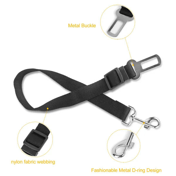 Adjustable Pet Seat Belt (2-Pack) | Tangle-Free Safety Leash for Dogs & Cats