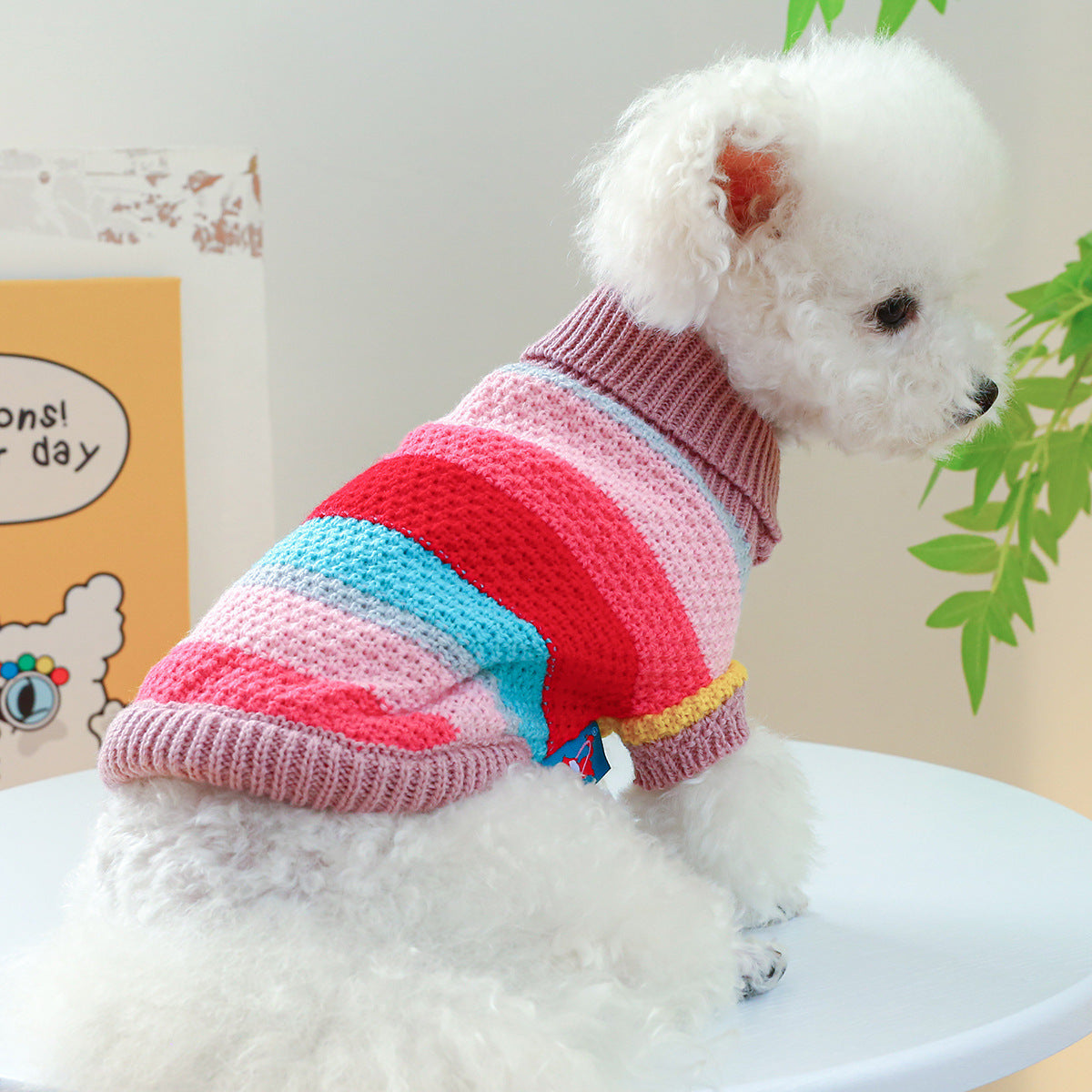 Multi-Stripe Knit Pet Sweater | Cozy Jumper for Small Dogs & Cats