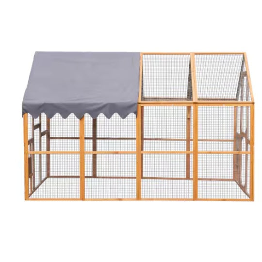 Walk-in Outdoor Catio & Chicken Run | Large Metal & Wood Pet Enclosure
