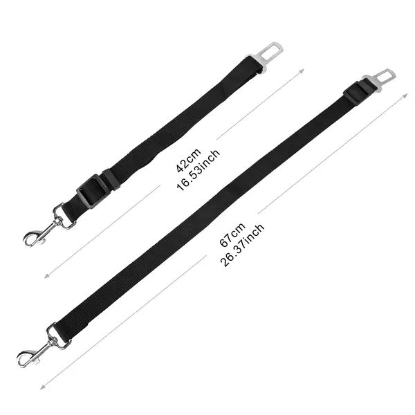 Adjustable Pet Seat Belt (2-Pack) | Tangle-Free Safety Leash for Dogs & Cats