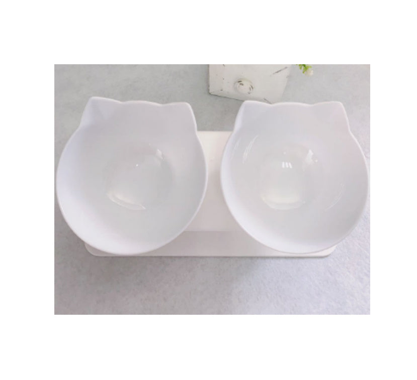 Elevated Double Bowls for Neck & Whisker Health