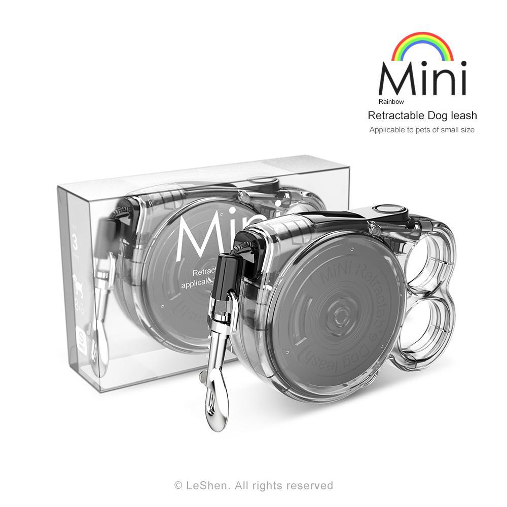 Rainbow Retractable Leash | Transparent & Reflective | For Small Dogs & Cats