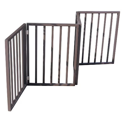 Freestanding Foldable Wooden Pet Gate | 73-Inch Extra Wide Barrier