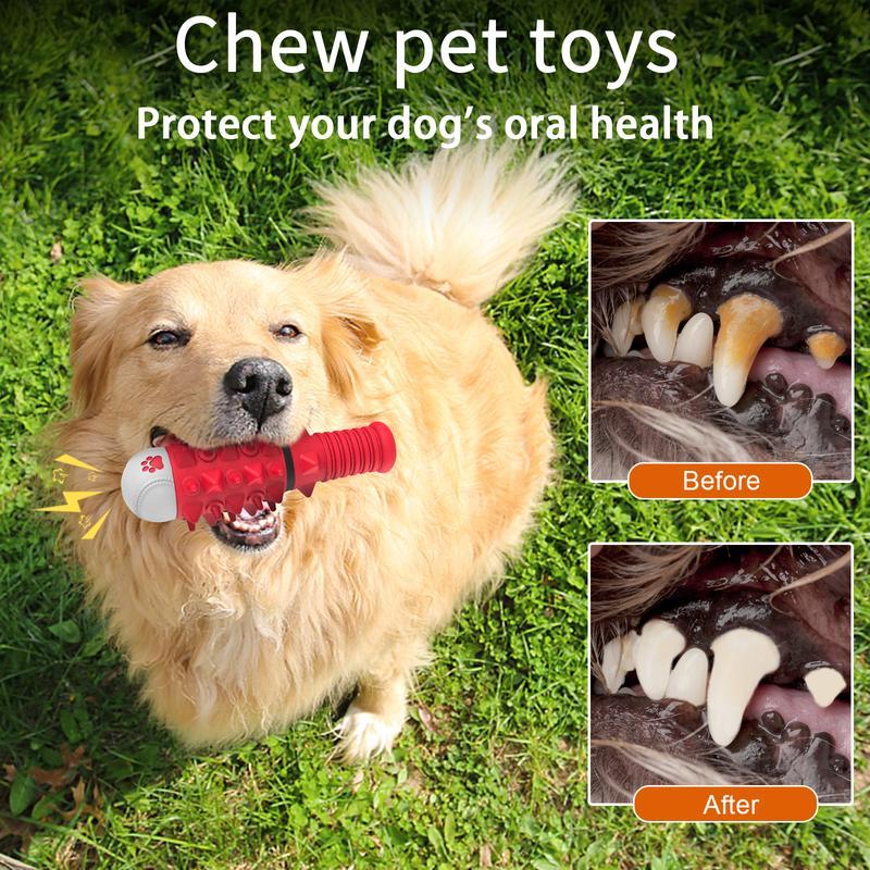 Interactive Squeaky Chew Toy for Medium and Large Dogs – Durable Rubber Ball with Fun Design for Dental Care & Stress Relief