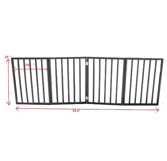 Freestanding Foldable Wooden Pet Gate | 73-Inch Extra Wide Barrier
