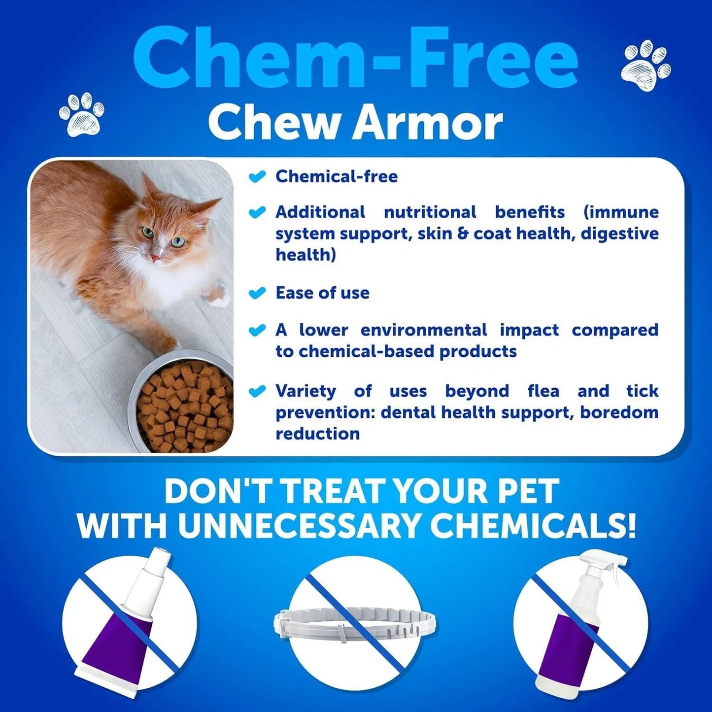 Artullano Flea & Tick Prevention Chews for Cats | Natural Supplement with B-Vitamins | 135 Soft Chews