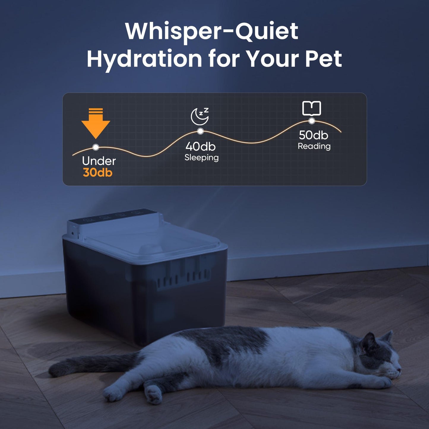 3L Wireless Smart Pet Fountain | Motion-Activated with Stainless Steel Tray