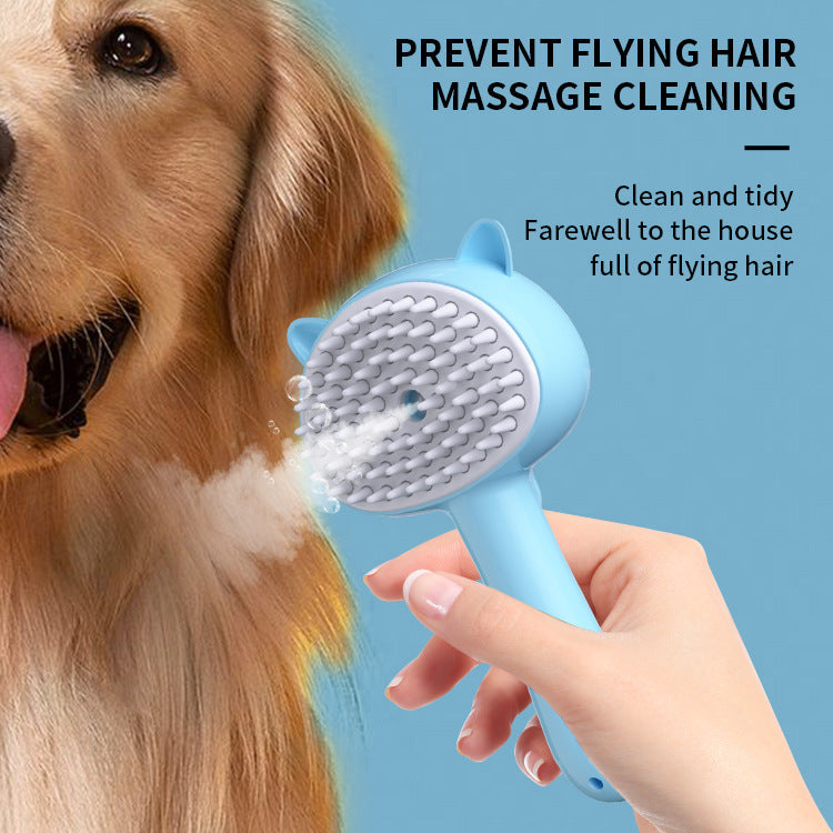 3-in-1 Steamy Pet Brush | Grooming, Massage & Cleaning Mist Combo