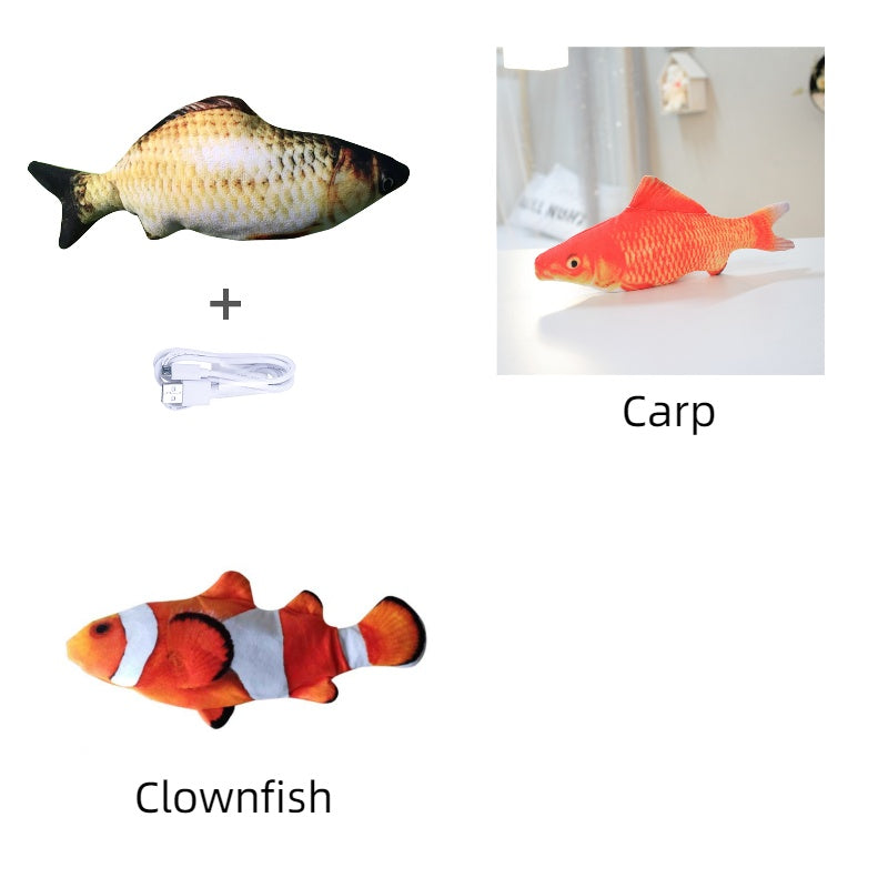 Electric Flopping Fish Toy for Cats – No Catnip, USB Rechargeable, Interactive Realistic Fish Simulation