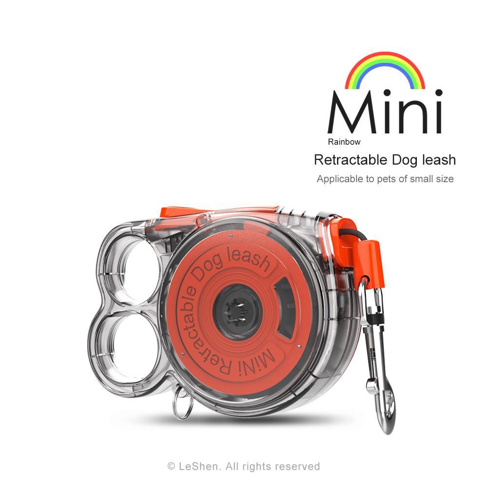 Rainbow Retractable Leash | Transparent & Reflective | For Small Dogs & Cats