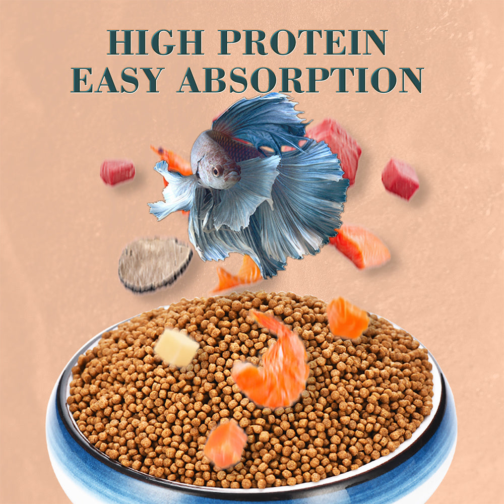 Premium Betta Fish Food | High-Protein, Color-Enhancing Pellets (0.8mm, 85g)
