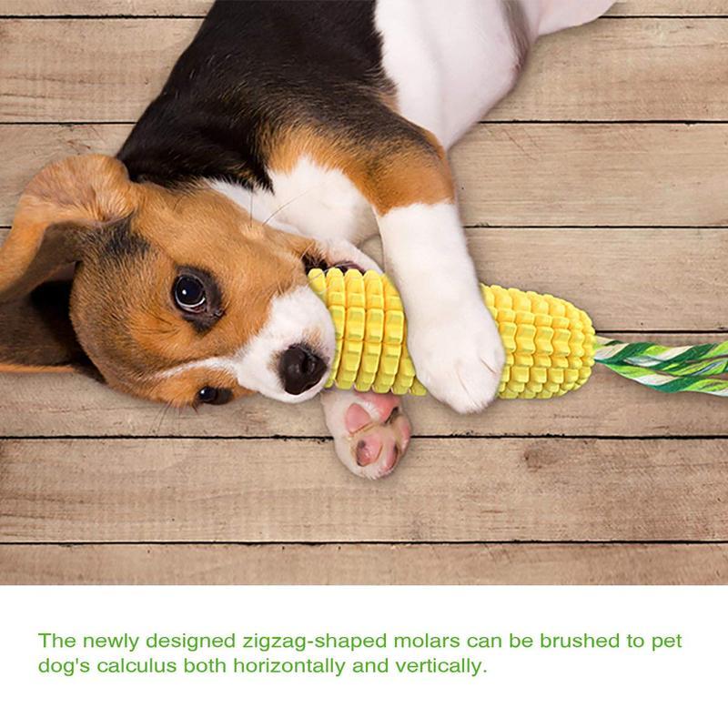 PROKEl Corn Stick Dog Chew Toy – Squeaky Rope Toy for Small, Medium & Large Breeds – Tough TPR Material for Aggressive Chewers (5.8")