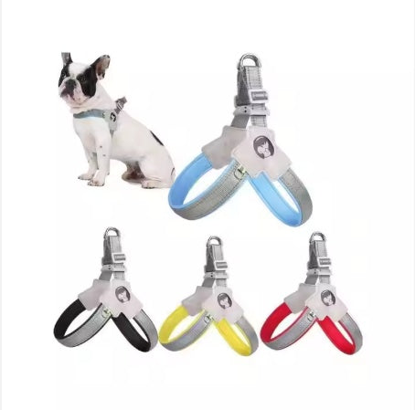 YT No-Pull Reflective Pet Harness with Leather Leash Set | Adjustable for Dogs & Cats