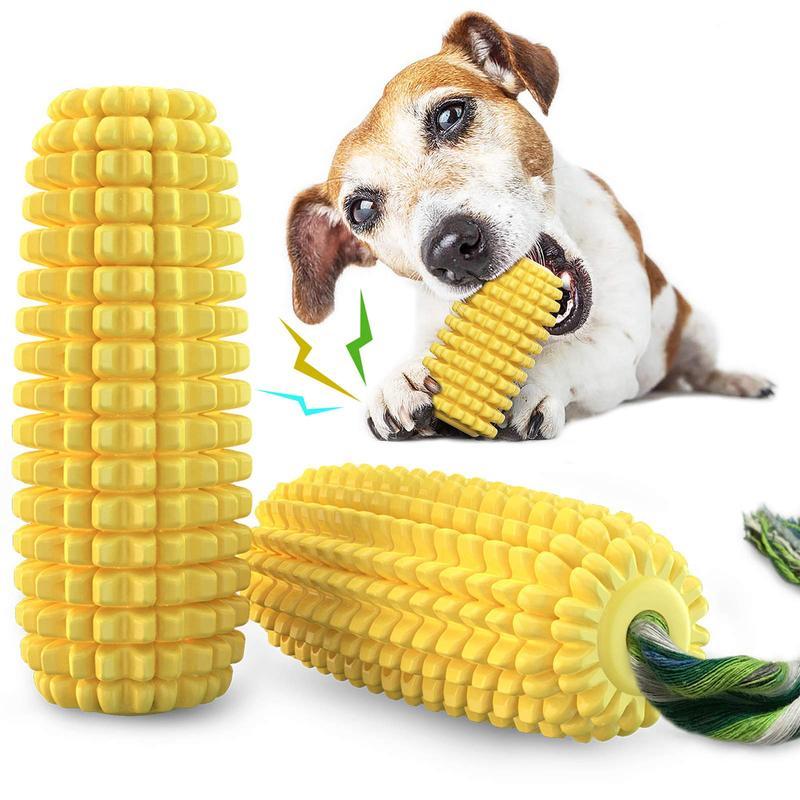 PROKEl Corn Stick Dog Chew Toy – Squeaky Rope Toy for Small, Medium & Large Breeds – Tough TPR Material for Aggressive Chewers (5.8")