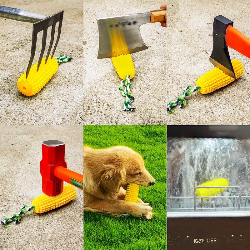 PROKEl Corn Stick Dog Chew Toy – Squeaky Rope Toy for Small, Medium & Large Breeds – Tough TPR Material for Aggressive Chewers (5.8")