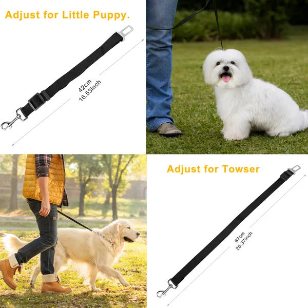 Adjustable Pet Seat Belt (2-Pack) | Tangle-Free Safety Leash for Dogs & Cats