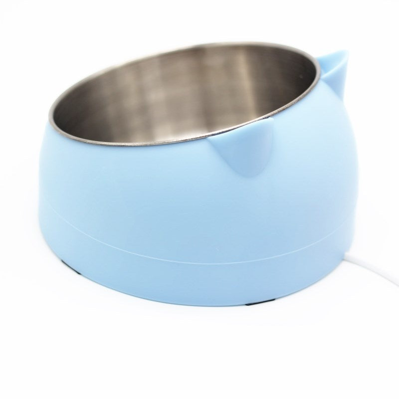Ergonomic Elevated Pet Feeder: Tilted Stainless Steel Double Bowls for Dogs & Cats