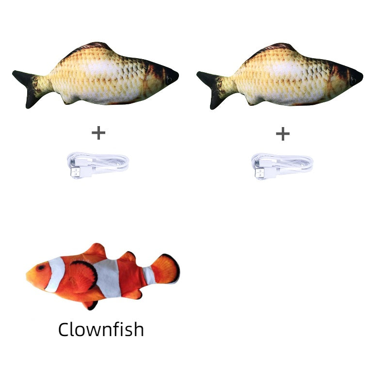 Electric Flopping Fish Toy for Cats – No Catnip, USB Rechargeable, Interactive Realistic Fish Simulation
