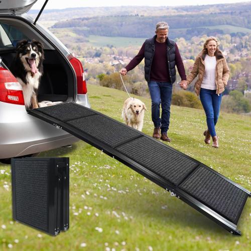 Pet Ramp for Car – 71" Long x 20" Wide, Foldable & Portable Dog Ramp with Non-Slip Surface, Extra Wide for Medium & Large Dogs up to 250 lbs