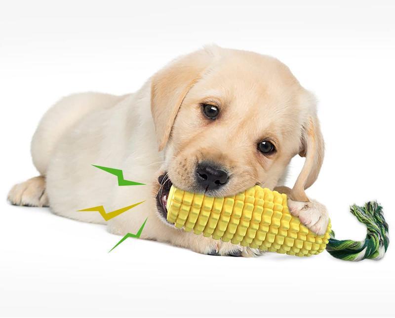PROKEl Corn Stick Dog Chew Toy – Squeaky Rope Toy for Small, Medium & Large Breeds – Tough TPR Material for Aggressive Chewers (5.8")