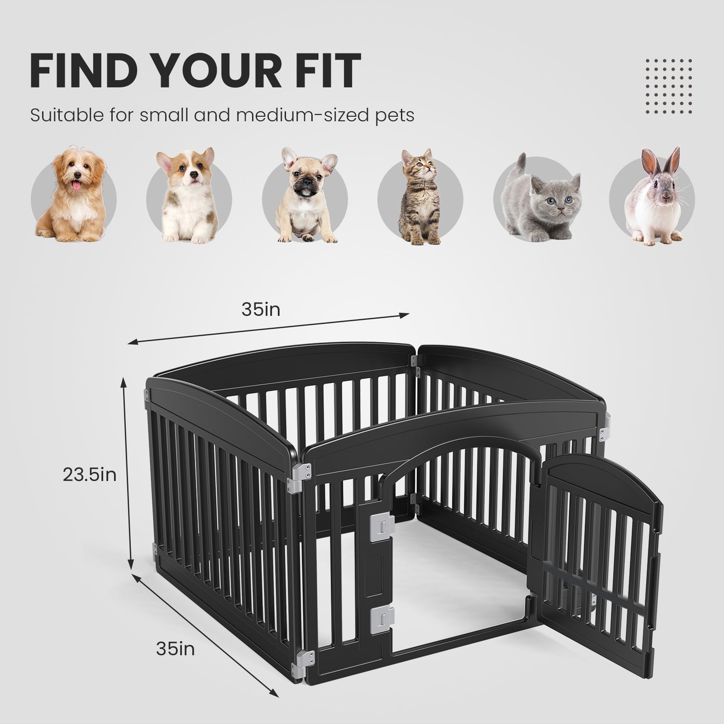 SMUG Modular Pet Playpen | Indoor/Outdoor Fence for Small & Medium Dogs