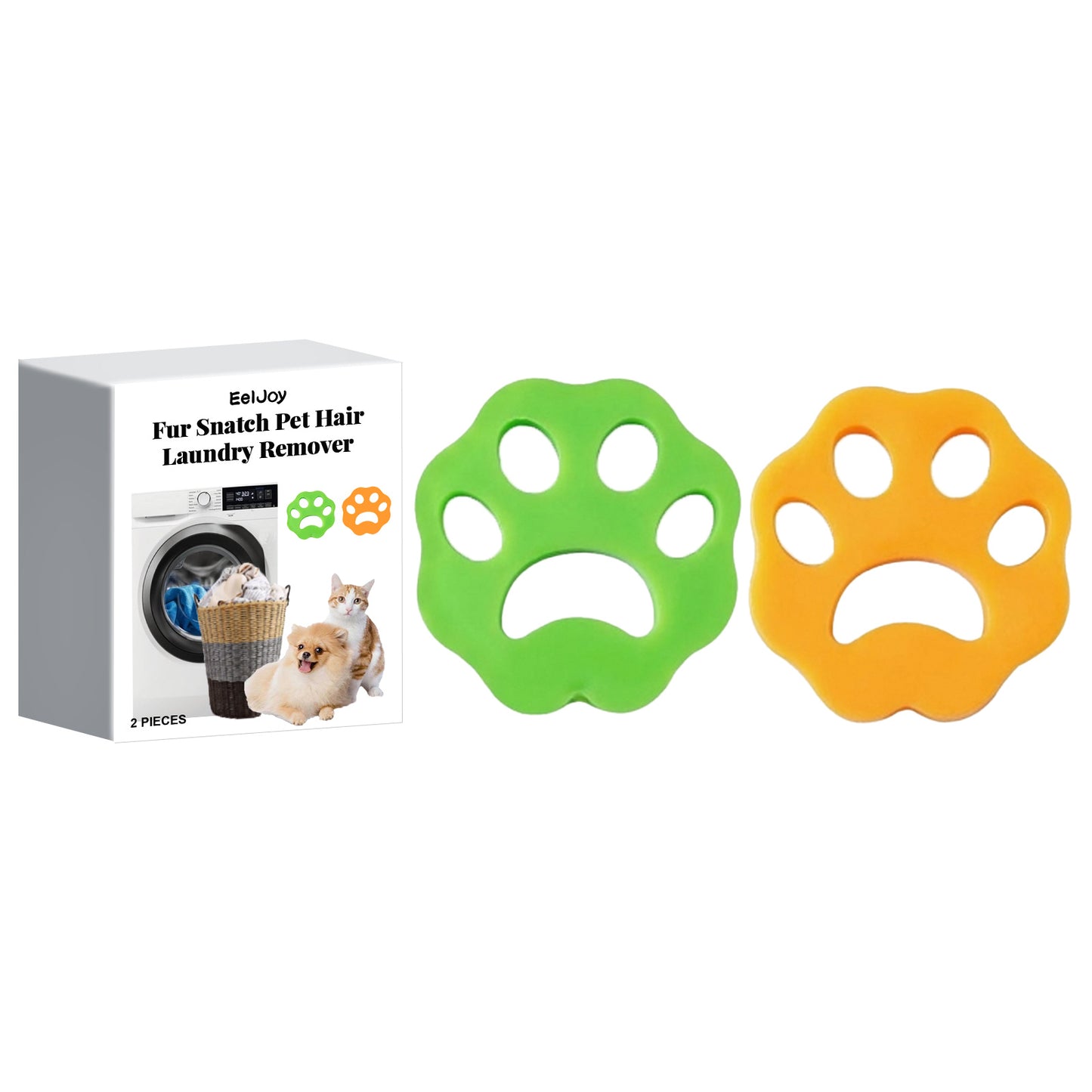 Reusable Pet Hair Remover for Laundry (2-Pack) | Silicone Fur & Lint Catcher