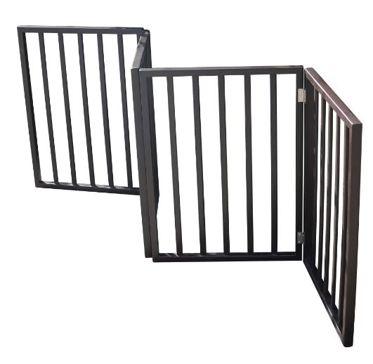 Freestanding Foldable Wooden Pet Gate | 73-Inch Extra Wide Barrier
