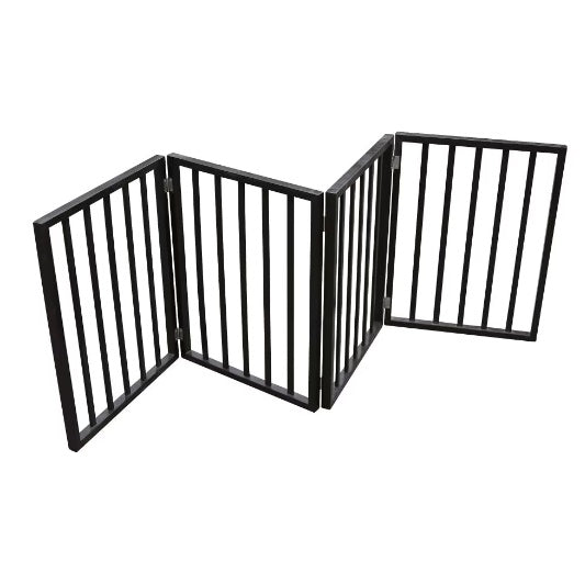 Freestanding Foldable Wooden Pet Gate | 73-Inch Extra Wide Barrier