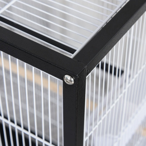 PawHut 54" Rolling Flight Cage | Large Aviary for Parakeets & Finches